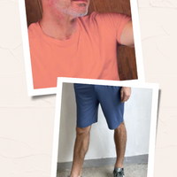 Coral T-Shirt + Blue Short Bundle