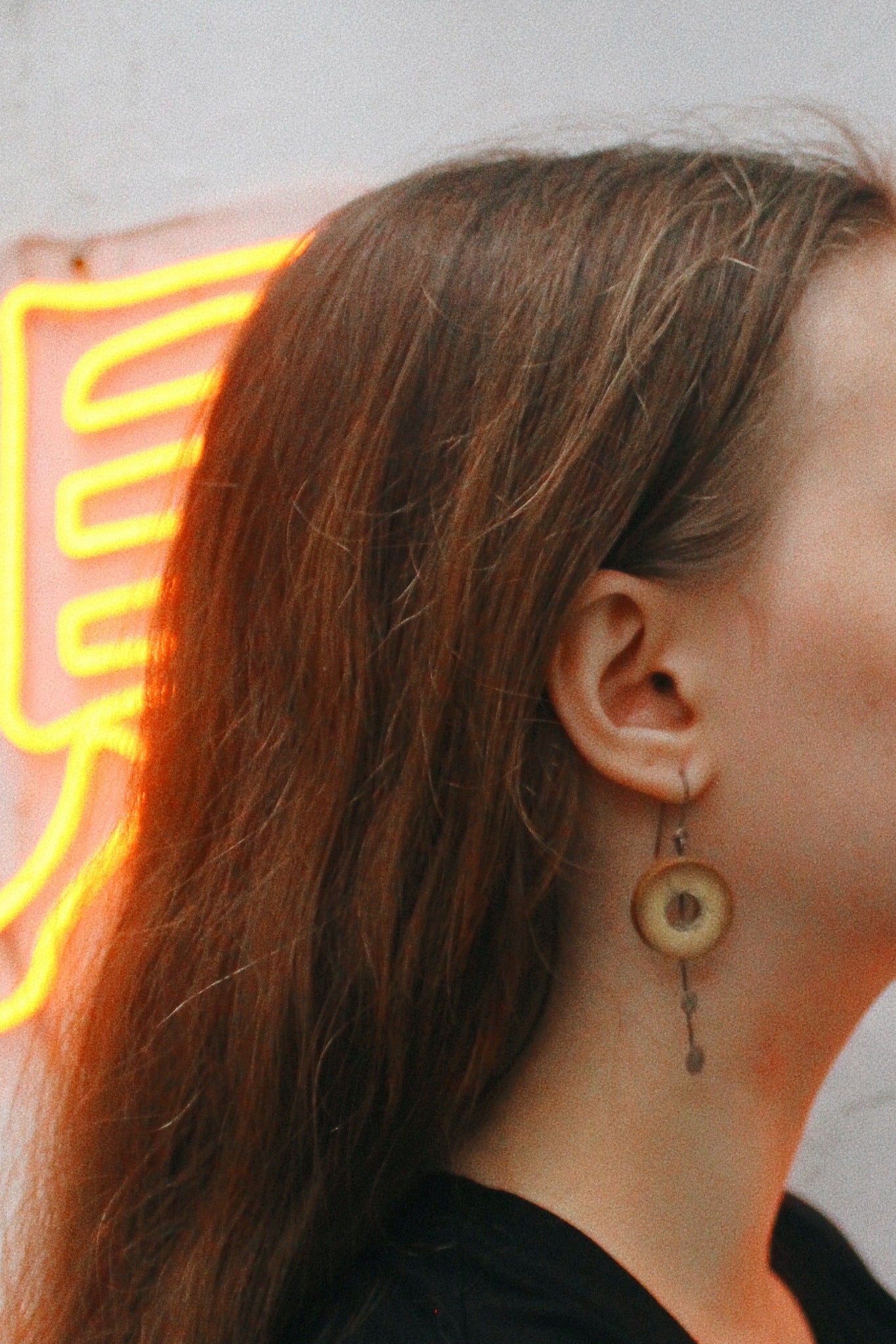 Bamboo Handcrafted Earrings - Silver Sun