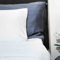 Bamboa Bedding Bamboo Pillow Case Light grey and white