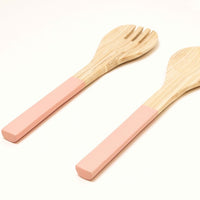 Bamboa Servo Bamboo Salad Utensils Flamingo