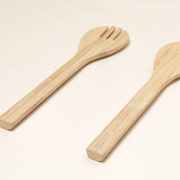 Bamboa Servo Bamboo Salad Utensils Natural 