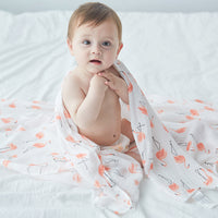 swaddle cloth flamingos