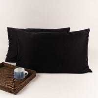 SILKY BLISS - Bamboo Pillow Case Set Black