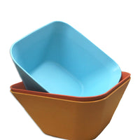 Bamboa Bamboo Kitchen Fibra Bamboo Fiber Square Bowl Blue
