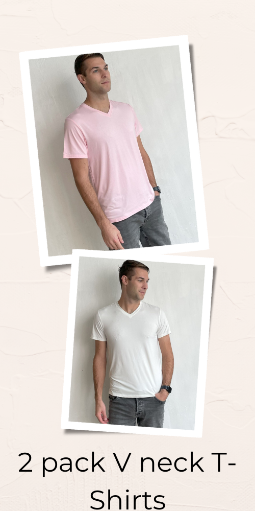 2 Pack V neck T-Shirts Bundle