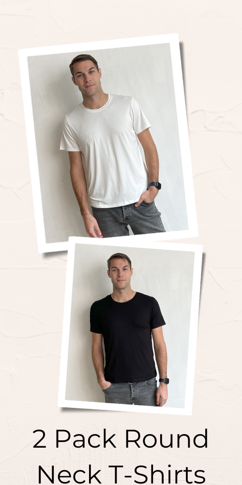 2 Pack Round Neck T-Shirts Bundle