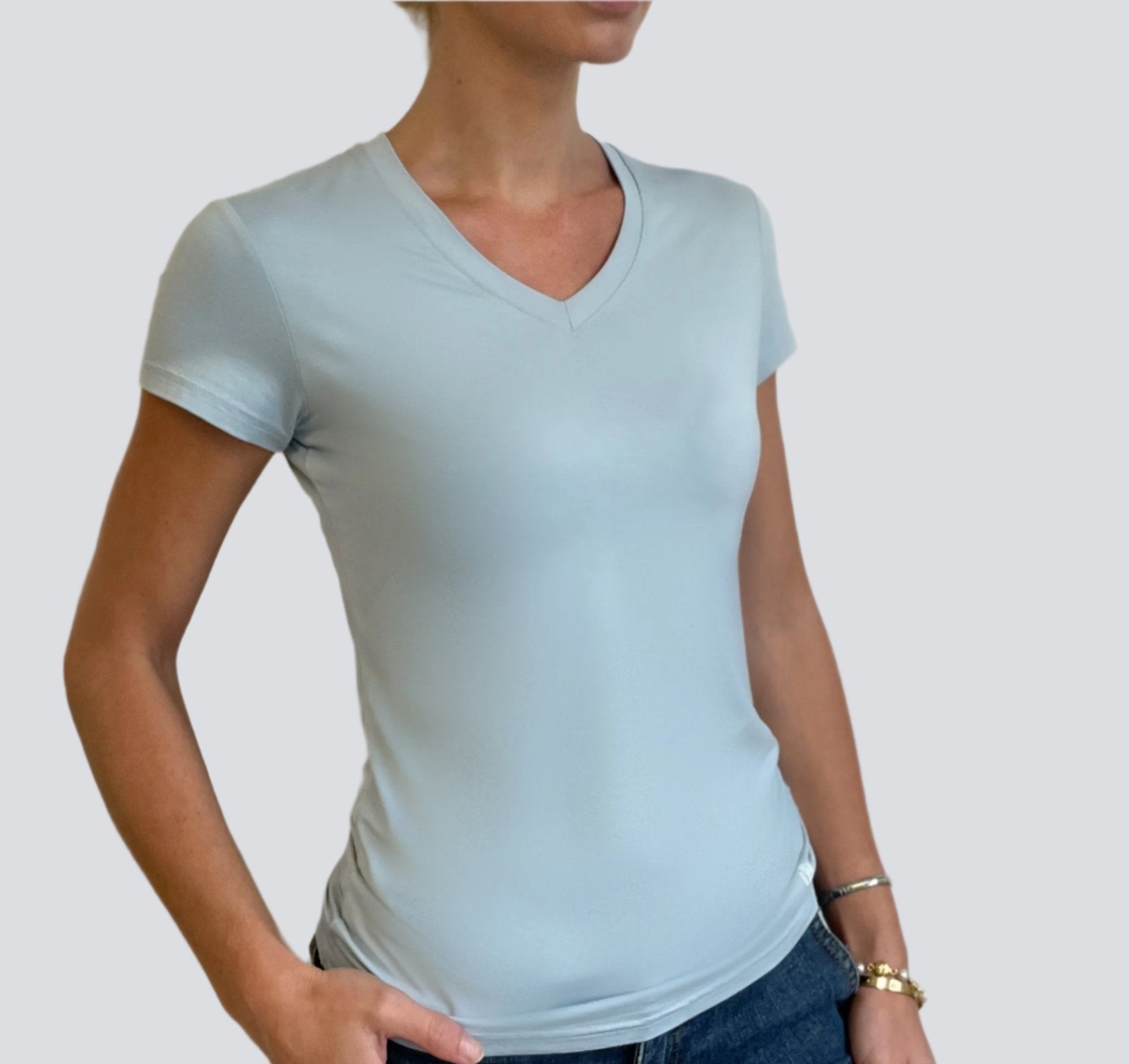 Dusty blue Bamboo t-shirts 