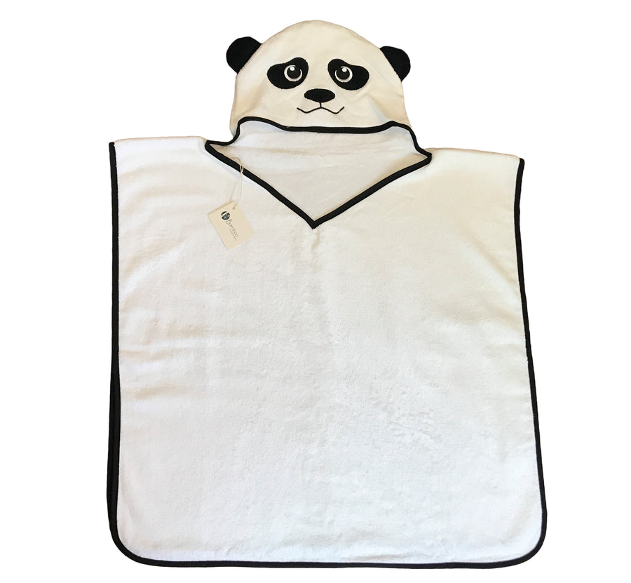 Kiddies Bamboo PANDA PONCHO Towel + PANDA BIB