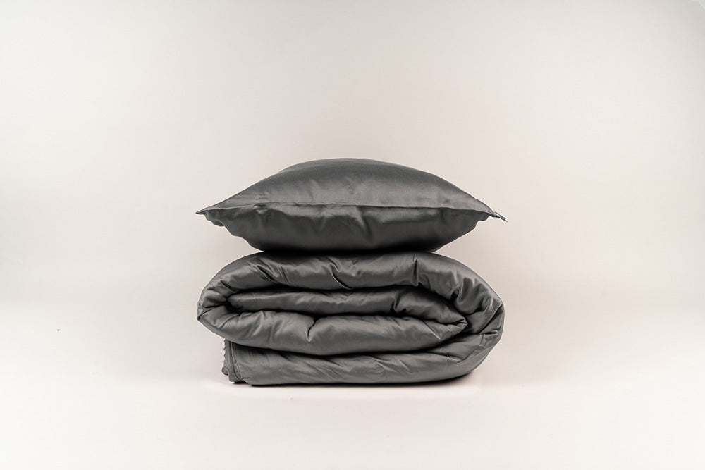 Dark Grey Bamboo Duvet Sheet Set