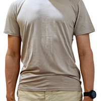 Unisex T in biscuit (male model) 