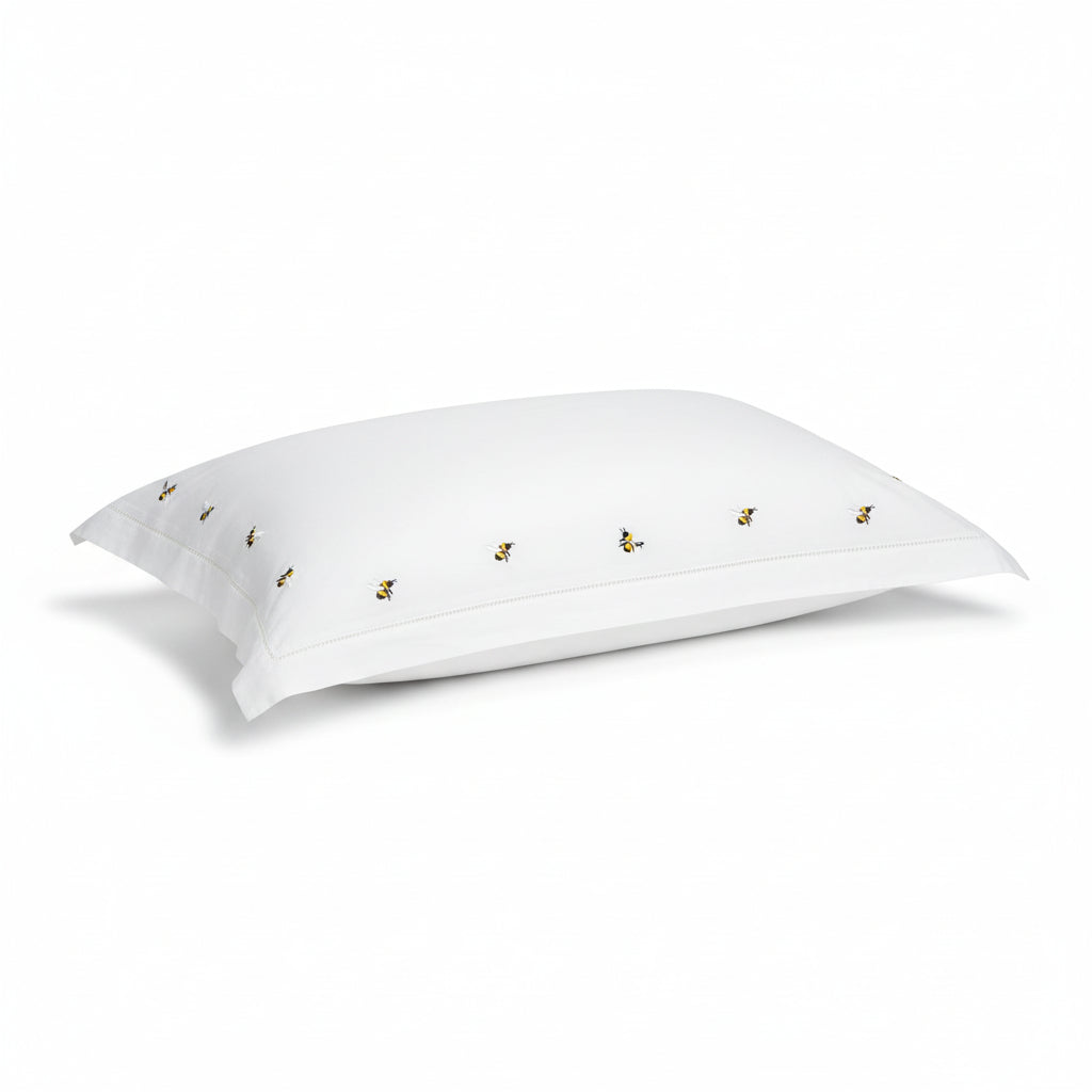 MELISSA - Honey Bee Embroidery and Lace- Bamboo Pillowcases 2 Piece Set