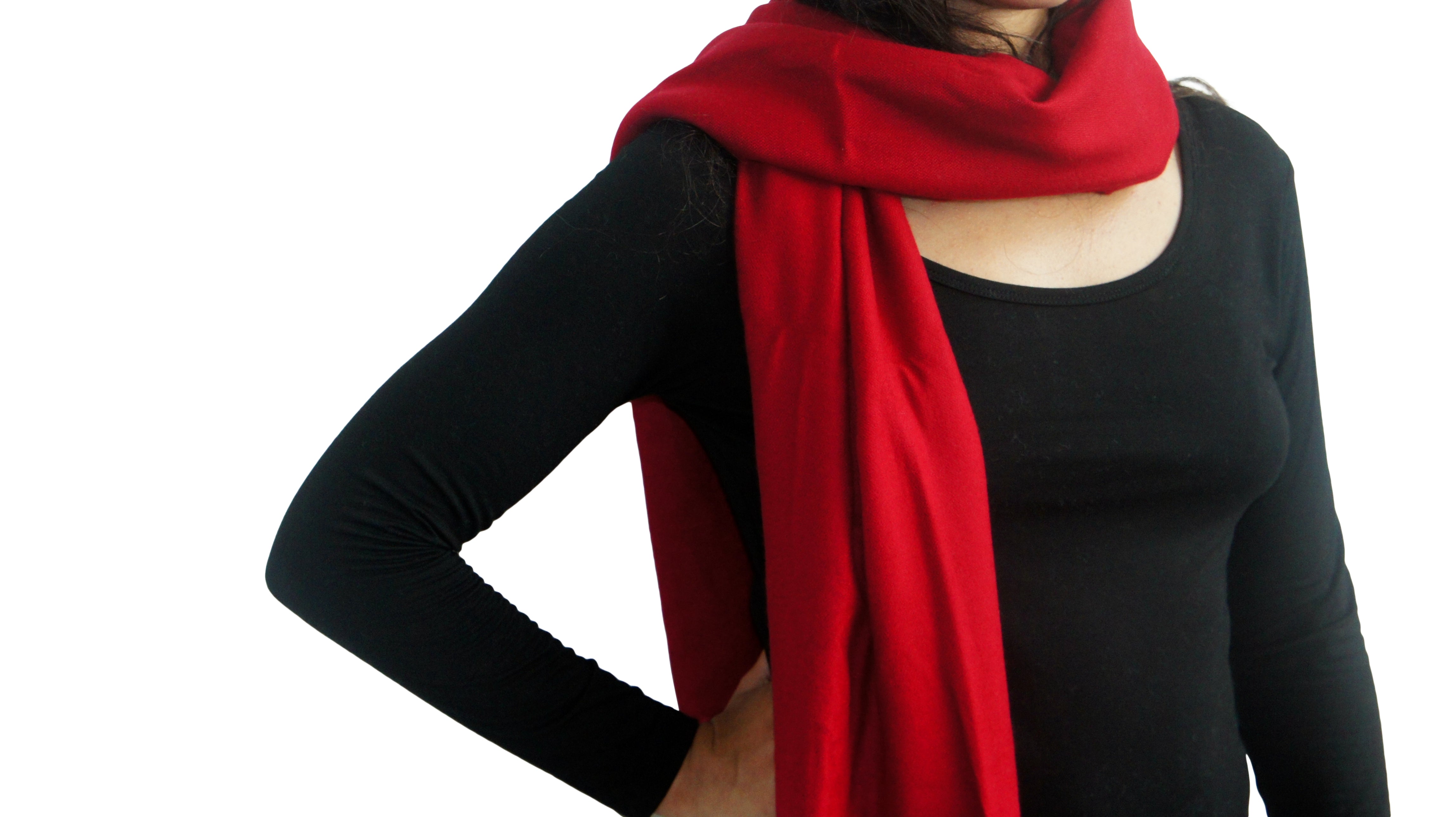 Bamboa Fashion Bamboo Premium Silky Scarf Red