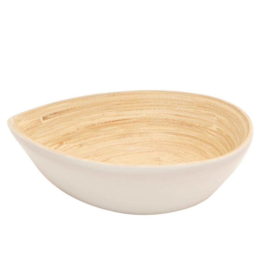 Bamboa Spira Tear Bamboo Bowl Medium - Salad bowl- White