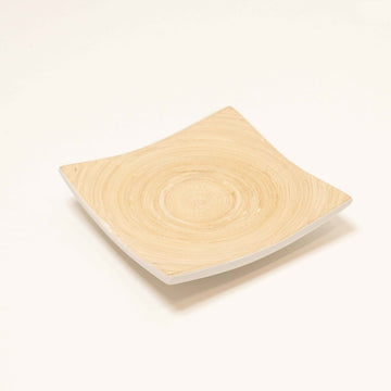 Bamboa Piatto Bamboo Square Plate White 