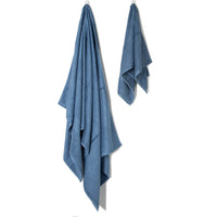 Bamboa towels made of 100% bamboo for an eco-firendly and organic home. Available in bleu.