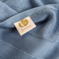 Bamboa towels made of 100% bamboo for an eco-firendly and organic home. Available in blue.
