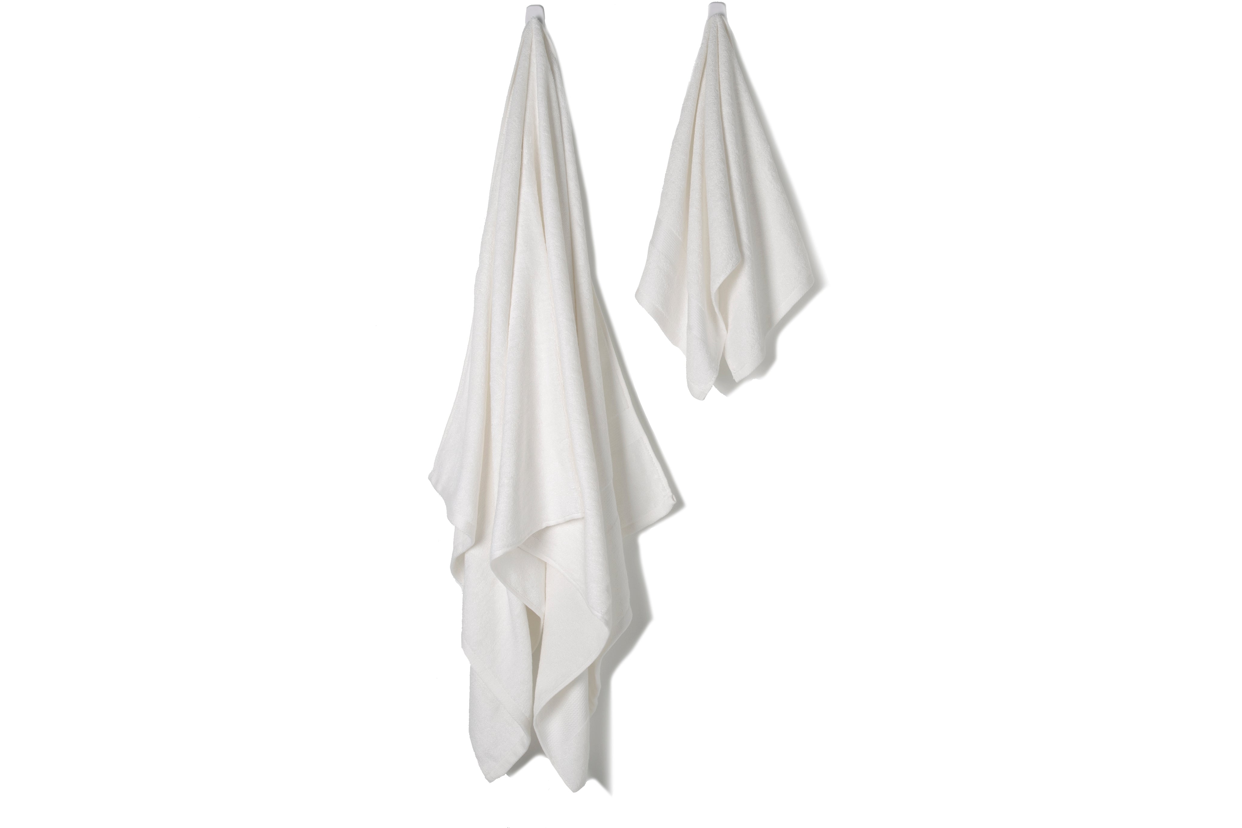 Bamboa towels made of 100% bamboo for an eco-firendly and organic home. Available in white.