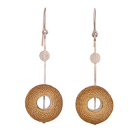 Bamboo Handcrafted Earrings - Silver Sun