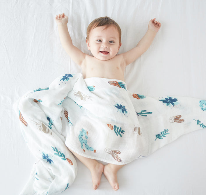 Bamboa Muslin swaddle cloth cactus