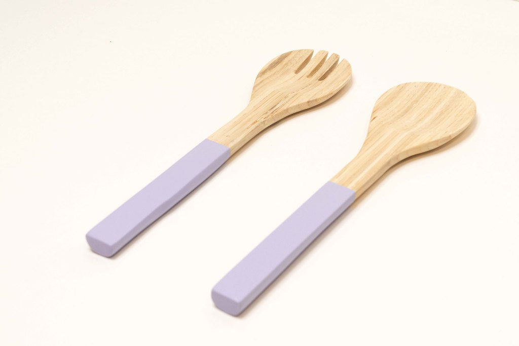 Bamboa Servo Bamboo Salad Utensils Lavender 
