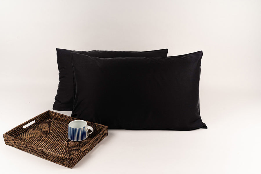 SILKY BLISS - Bamboo Pillow Case Set Black