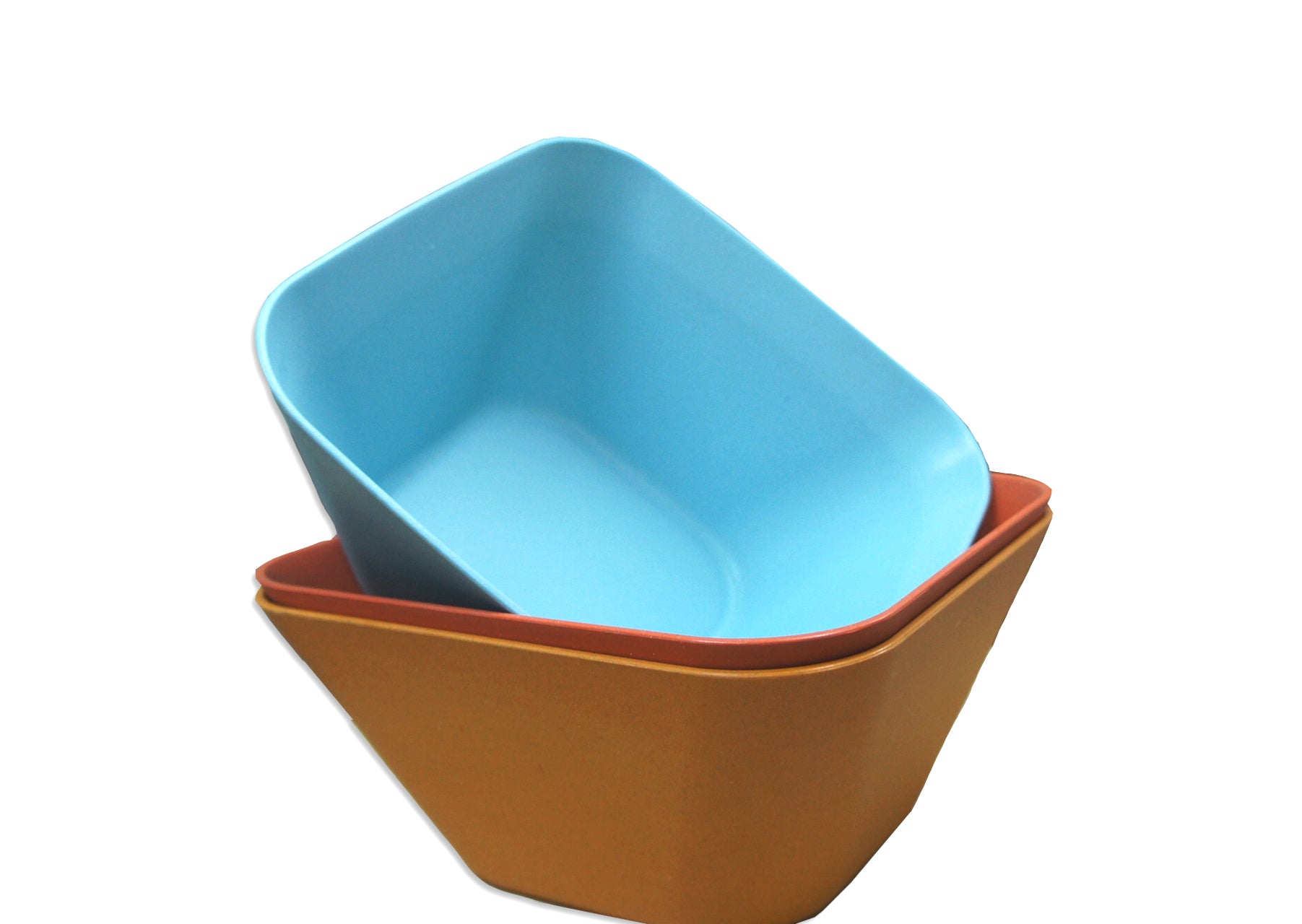 Bamboa Bamboo Kitchen Fibra Bamboo Fiber Square Bowl Blue
