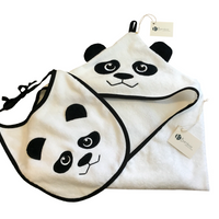 Bamboa Baby Pandaboo Towel Hoodie and Bib Set