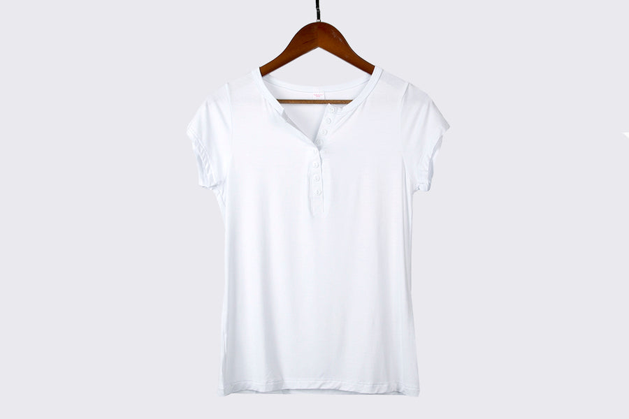 Ladies Bamboo Button T-Shirt