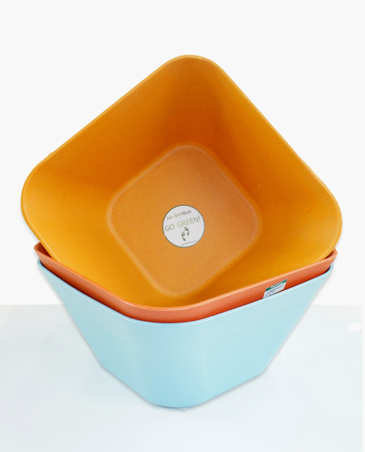 Bamboa Bamboo Kitchen Fibra Bamboo Fiber Square Bowl Orange