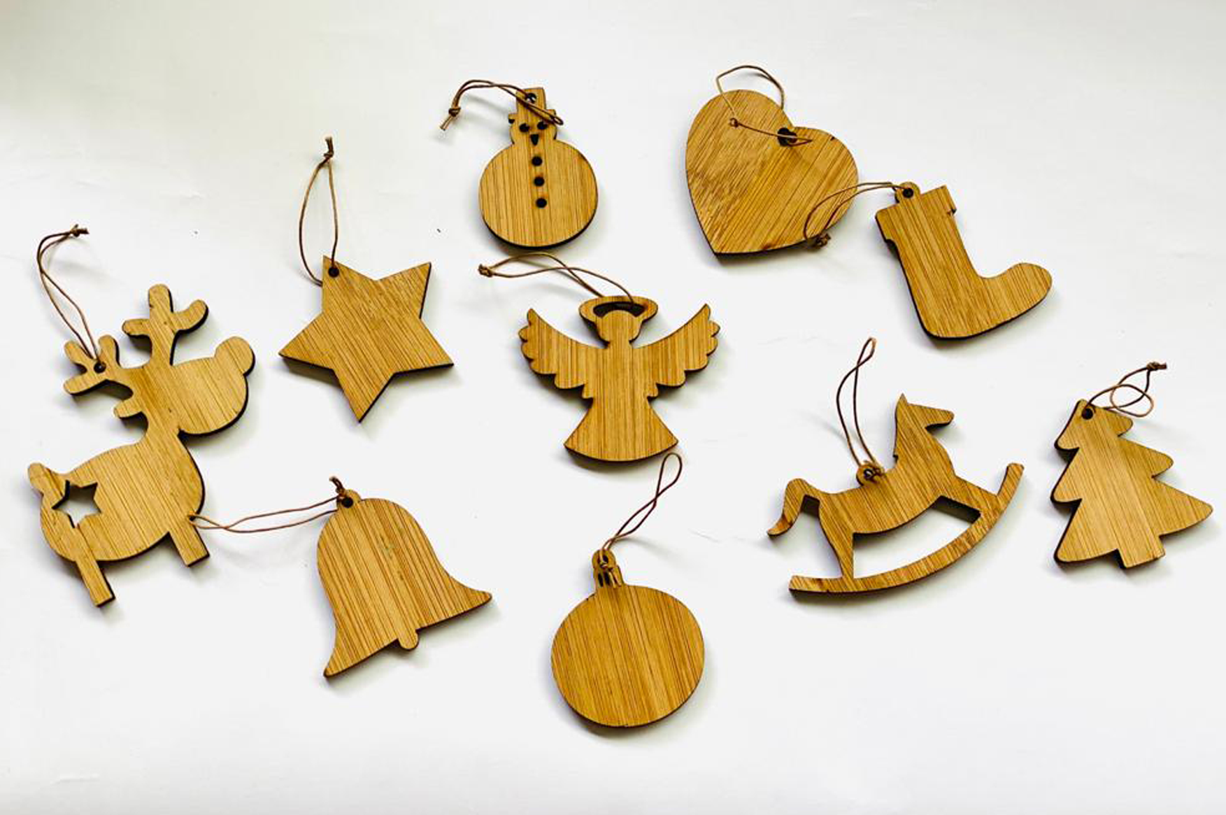 Bamboo Christmas Tree Ornaments