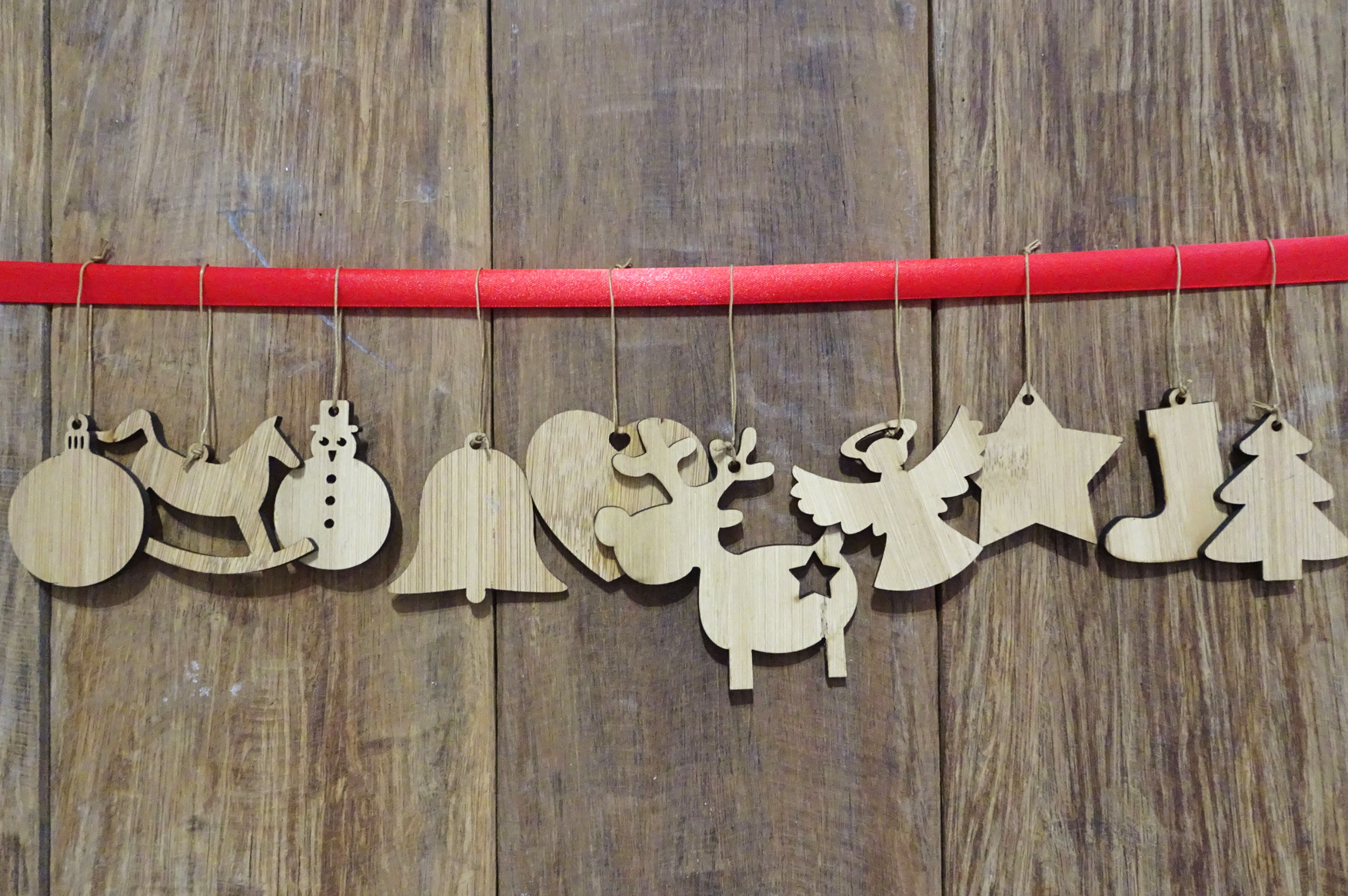 Bamboo Christmas Tree Ornaments